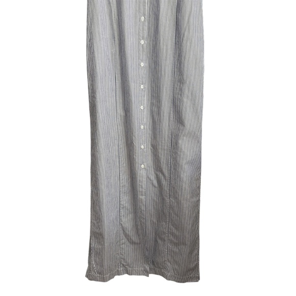 Jenni Kayne Striped Maxi Shirt Cotton dress Size M Blue White Casual Resort - Picture 3 of 7